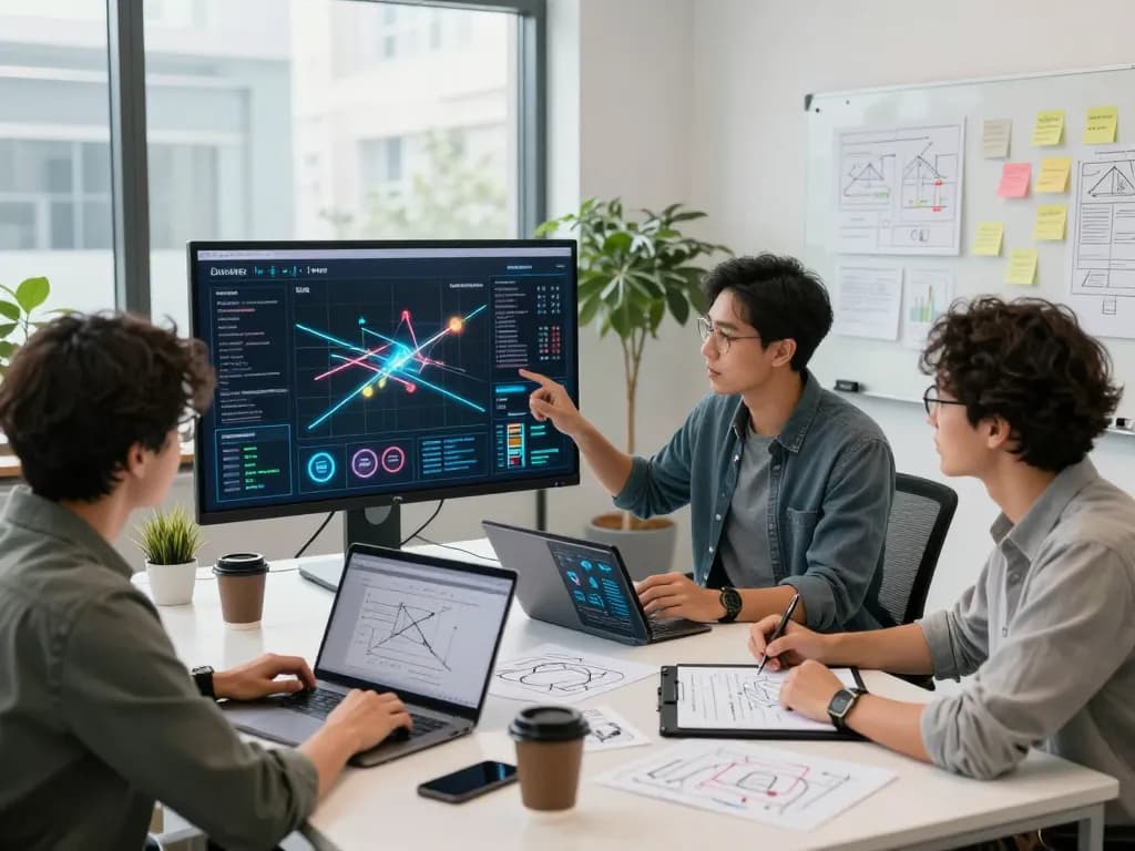 Team utilizing motion ai technology in a bright collaborative workspace.