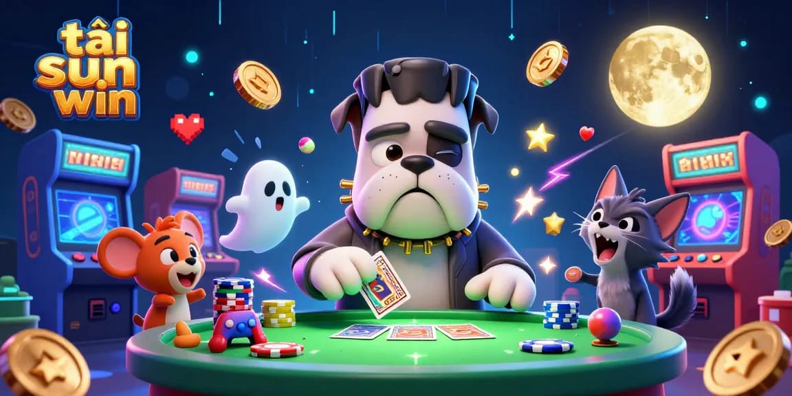 Engage in the excitement of tải sun win with vibrant casino-themed characters in an electrifying scene.