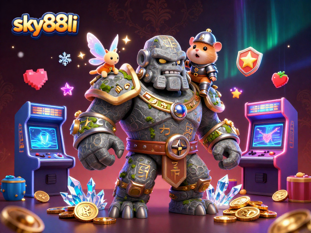 Engage with sky88li's immersive casino adventure with characters and vibrant game elements.