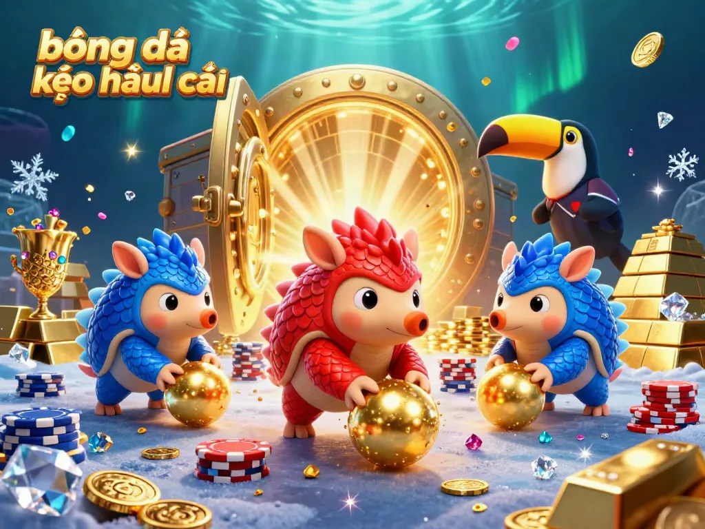 Experience the excitement of bóng đá kèo nhà cái with colorful pangolins rolling through casino elements and golden treasures.