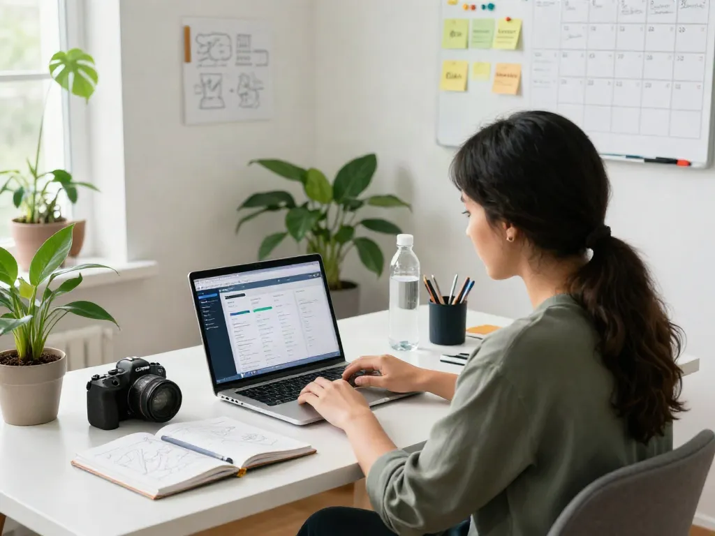Focused workspace at https://rokok88.us.com promoting discipline and productivity.