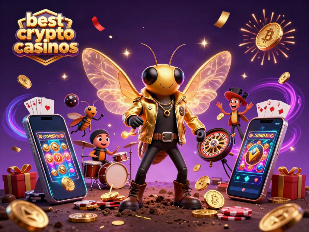 Engage with the best crypto casinos featuring a buzzworthy rock star cicada and dynamic gaming elements.
