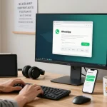 Engaging workspace featuring WhatsApp電腦版 on a modern desktop for effective communication.