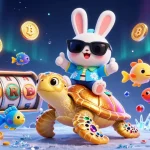 Engage with vin88's vibrant gaming world featuring a lucky rabbit and golden sea turtle.