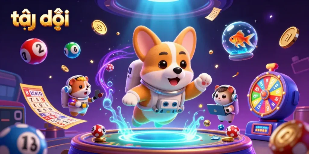 Spin your luck at the casino with colorful elements in a lively scene featuring lottery actions tại đây.