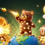 Explore vibrant no deposit bonus codes in this dynamic casino-themed 3D illustration filled with gemstones and treasures.
