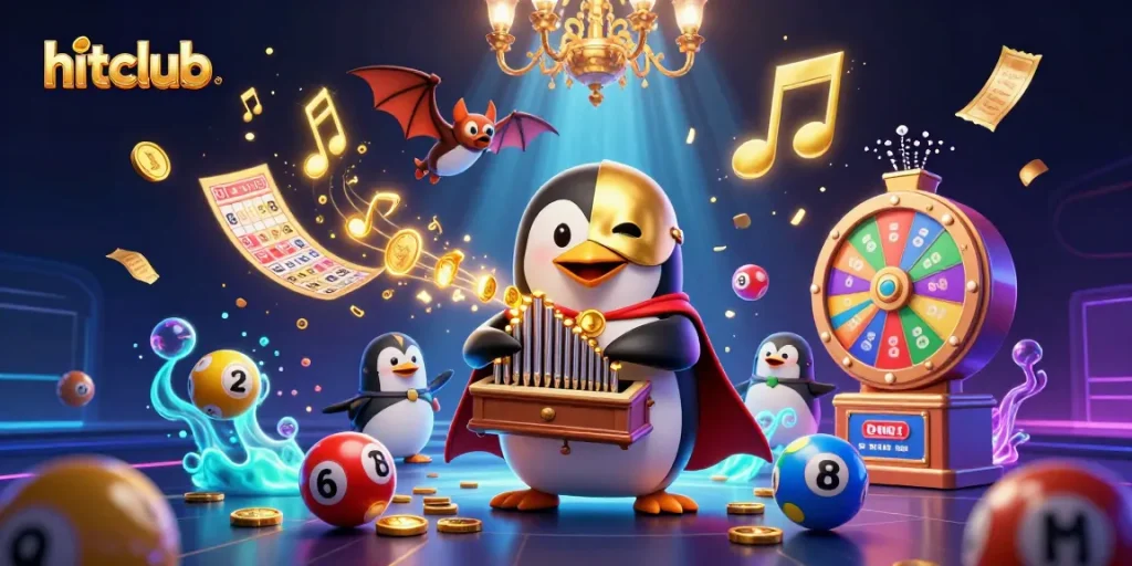 Experience the thrill of hitclub with vibrant lottery games and exciting casino elements in this dynamic scene.