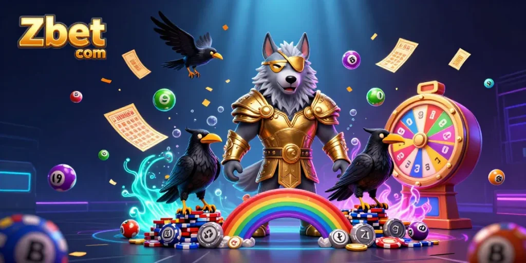 Experience thrilling wins with Zbet com as Odin and his ravens navigate a magical casino landscape.