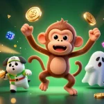 Engage with sunwin's dynamic casino gaming experience as a mischievous poltergeist monkey juggles golden tokens.