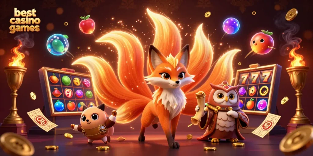 Experience the excitement of the best casino games with vibrant creatures and dynamic elements in a stunning 3D scene.