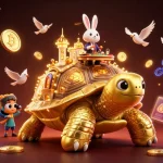 Experience thrilling gameplay with nohu88 in this vibrant 3D illustration of a gold tortoise casino.
