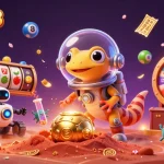 Engage with betso88's vibrant slot games and thrilling experiences in a dynamic Martian casino scene.
