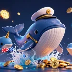 Bet on Đá Gà TG88 in a vibrant 3D illustration of a whale, narwhal, and dolphins amidst gold coins.