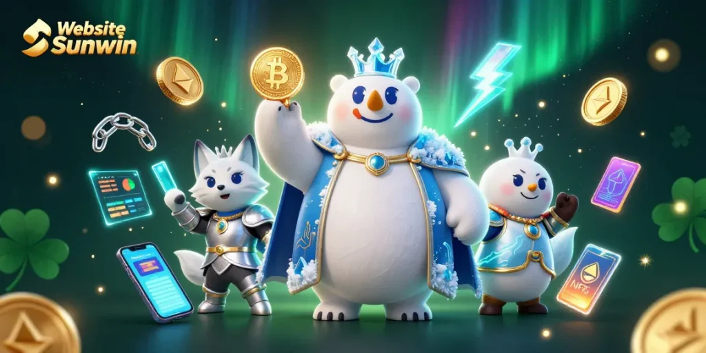 Engage in thrilling gaming with Website Sunwin featuring polar bear and fox in a vibrant crypto casino.