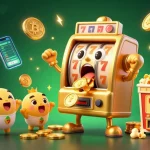 Spin to win at 888vi com as the golden slot machine celebrates its jackpot, surrounded by coins and excitement.