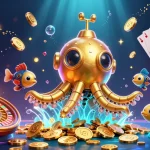 Experience the thrilling adventure of 888new with a kraken submarine and golden casino elements.