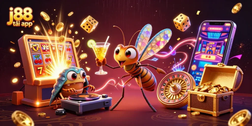 Experience the thrill of j88 tải app with vibrant casino visuals featuring animated characters!