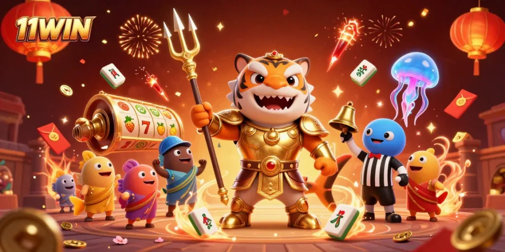 Experience thrilling online gaming with 11WIN’s vibrant 3D casino scene.