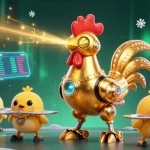 Engage with ee88's thrilling slots and crypto gaming experience revealed through vibrant 3D art.