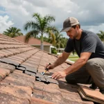 Expert tile roof inspection and repair process in Tampa, showcasing skilled craftsmanship and urgency for timely repairs.