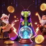 Engage with 11WIN's vibrant 3D casino scene featuring fantasy characters predicting wealth and crypto!