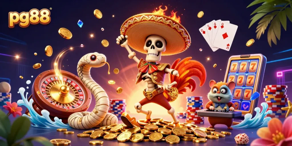 Experience thrilling pg88 slots with vibrant characters and cascading jackpots